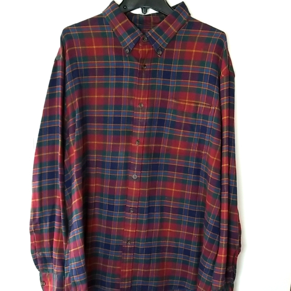 Mens Lands End Flannel Shirt Sz XXL